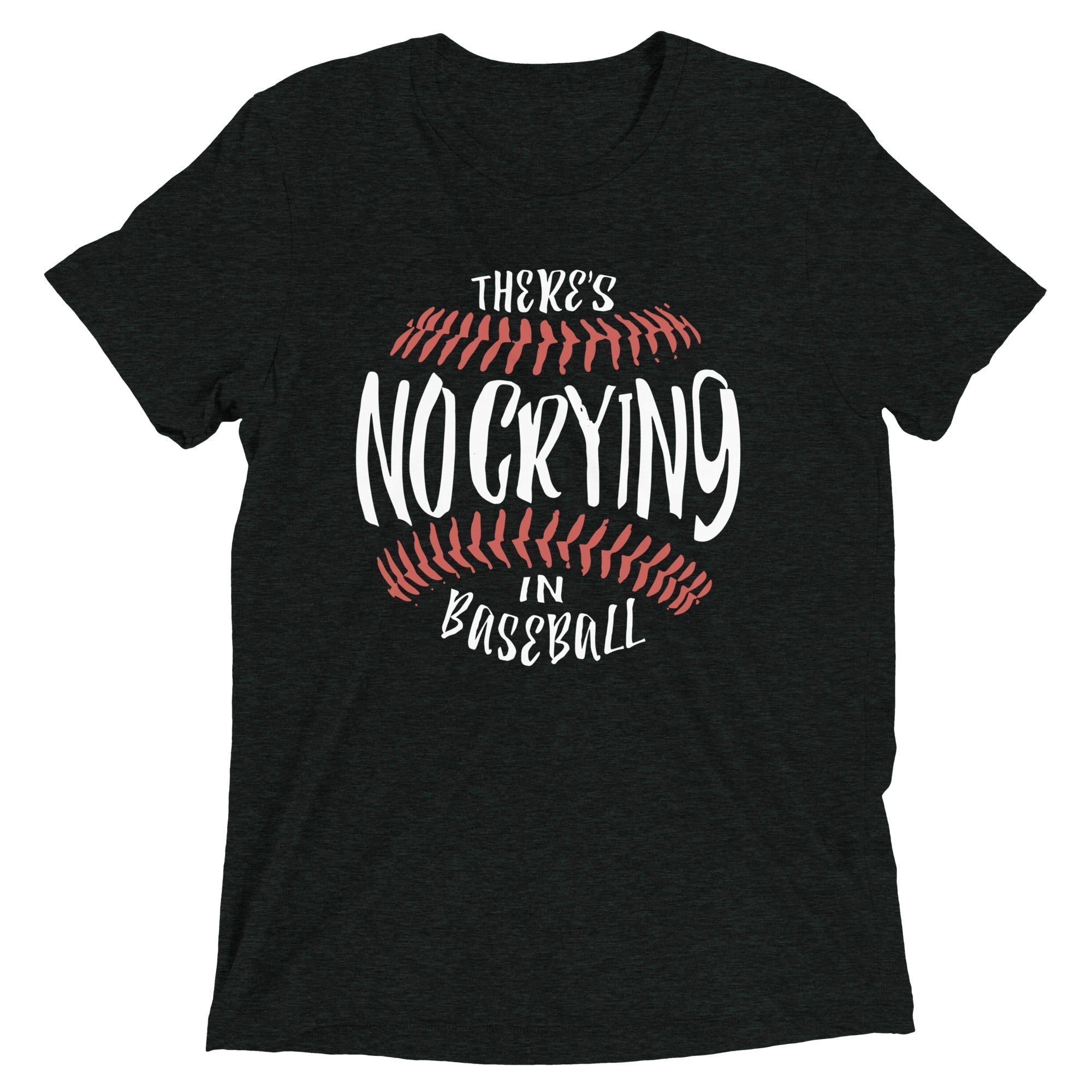 There's No Crying In Baseball Men's Tri-Blend Tee Hoodie, Sweatshirt | CoreVibeTees.com (Image 1)