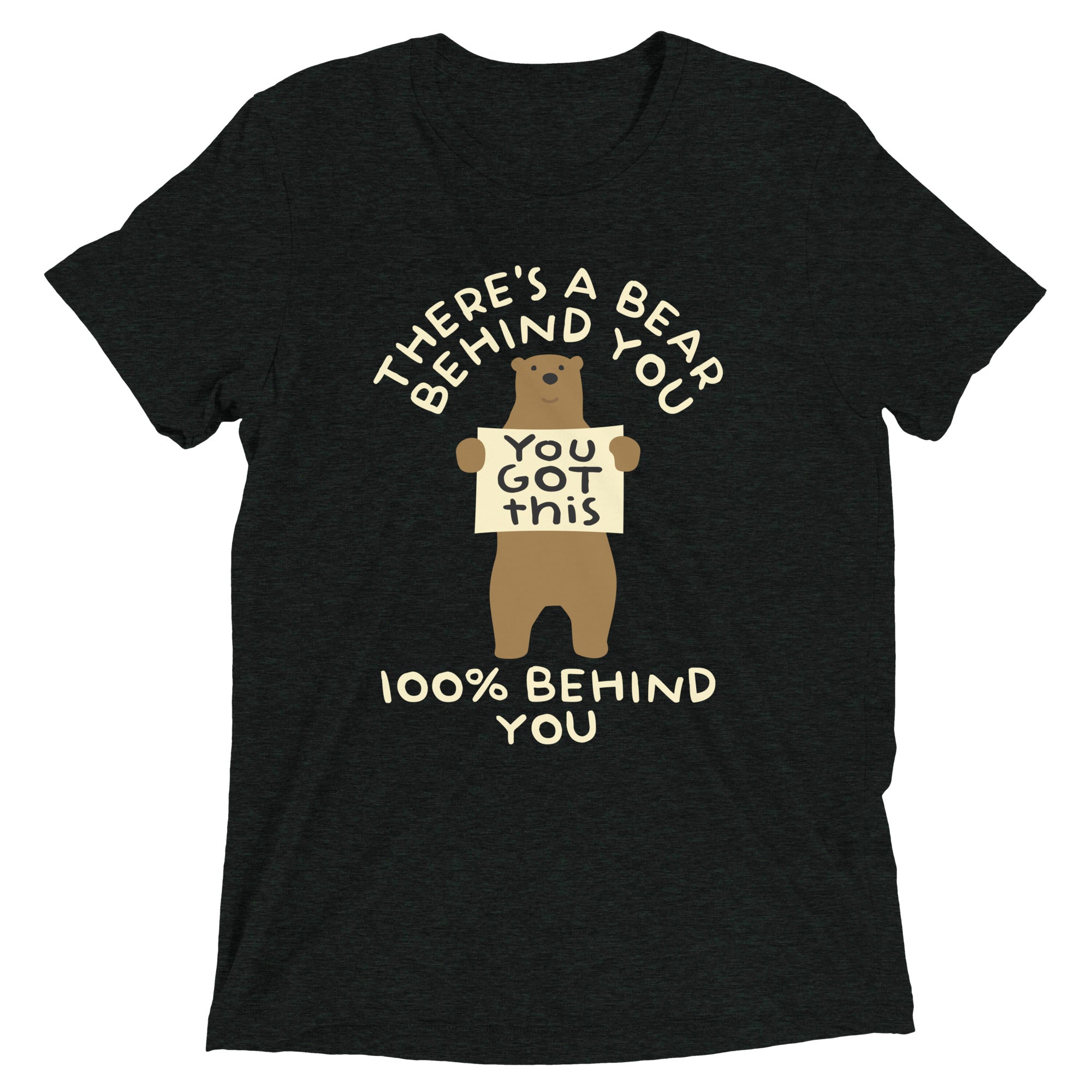 There's A Bear Behind You, 100% Behind You Men's Tri-Blend Tee Hoodie, Sweatshirt | CoreVibeTees.com (Image 2)