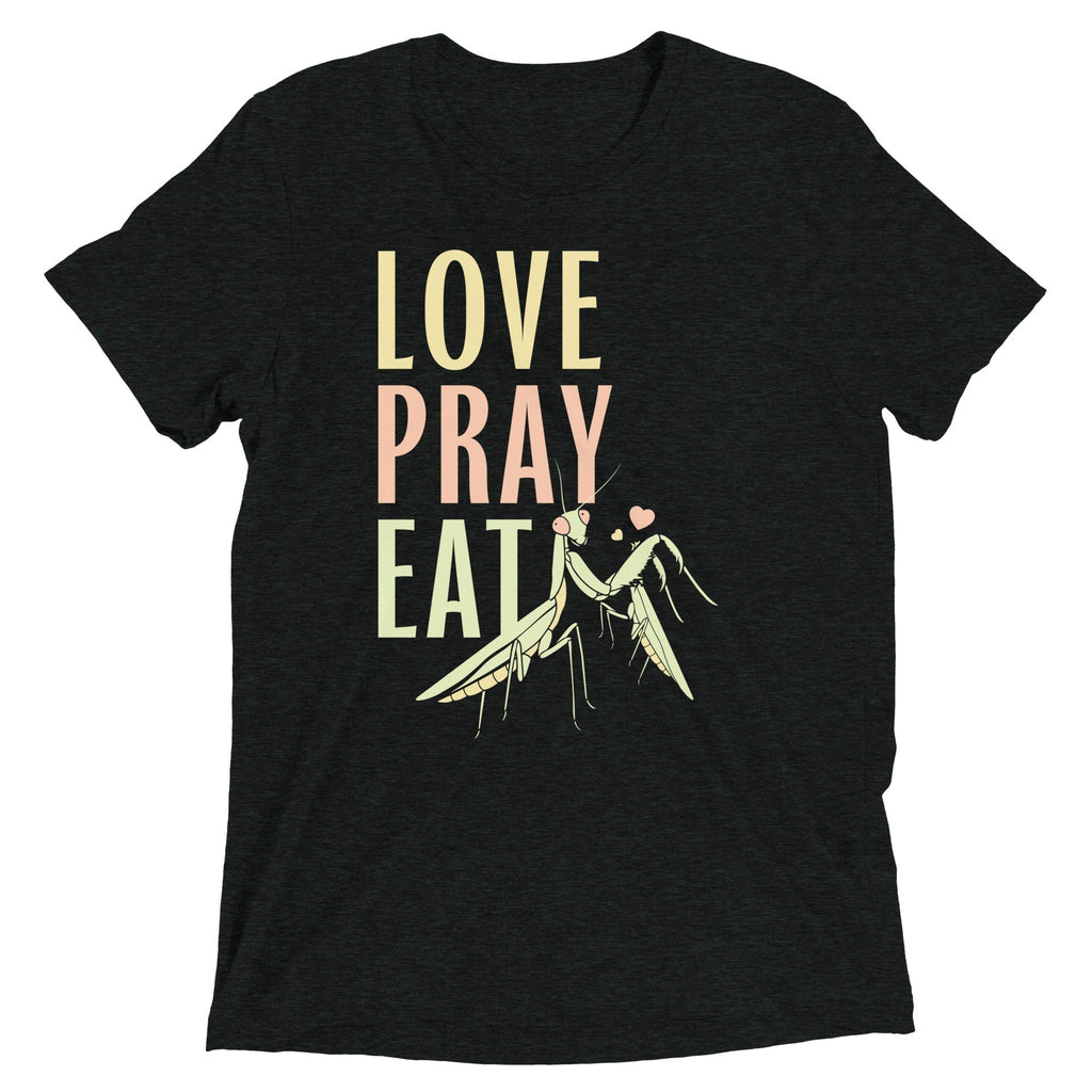 Love Pray Eat Men's Tri-Blend Tee Hoodie, Sweatshirt | CoreVibeTees.com (Image 1)