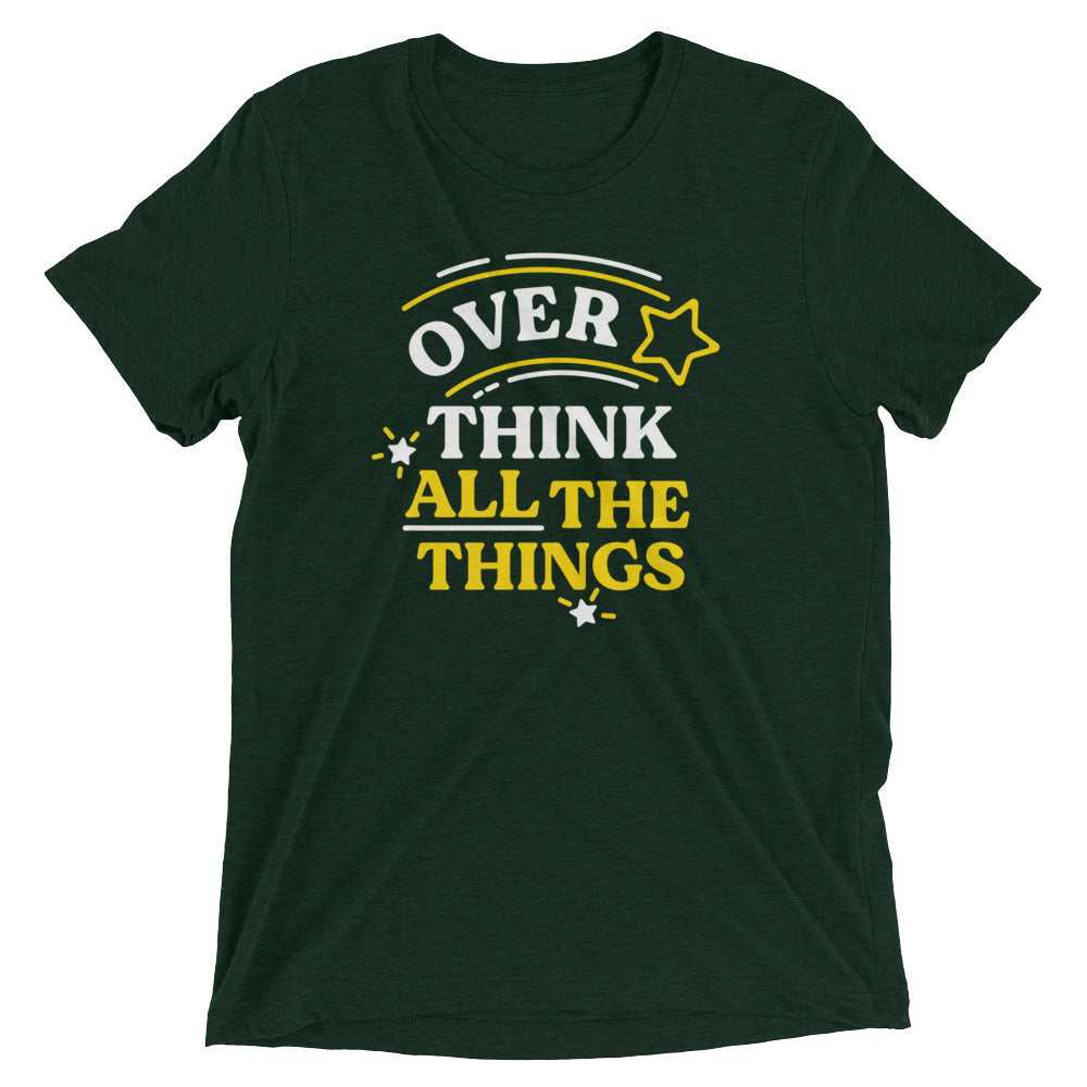 Over Think All The Things Men's Tri-Blend Tee Hoodie, Sweatshirt | CoreVibeTees.com (Image 3)