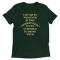 Cheers To Whoever Is This Moderation Men's Tri-Blend Tee Hoodie, Sweatshirt | CoreVibeTees.com (Image 1)