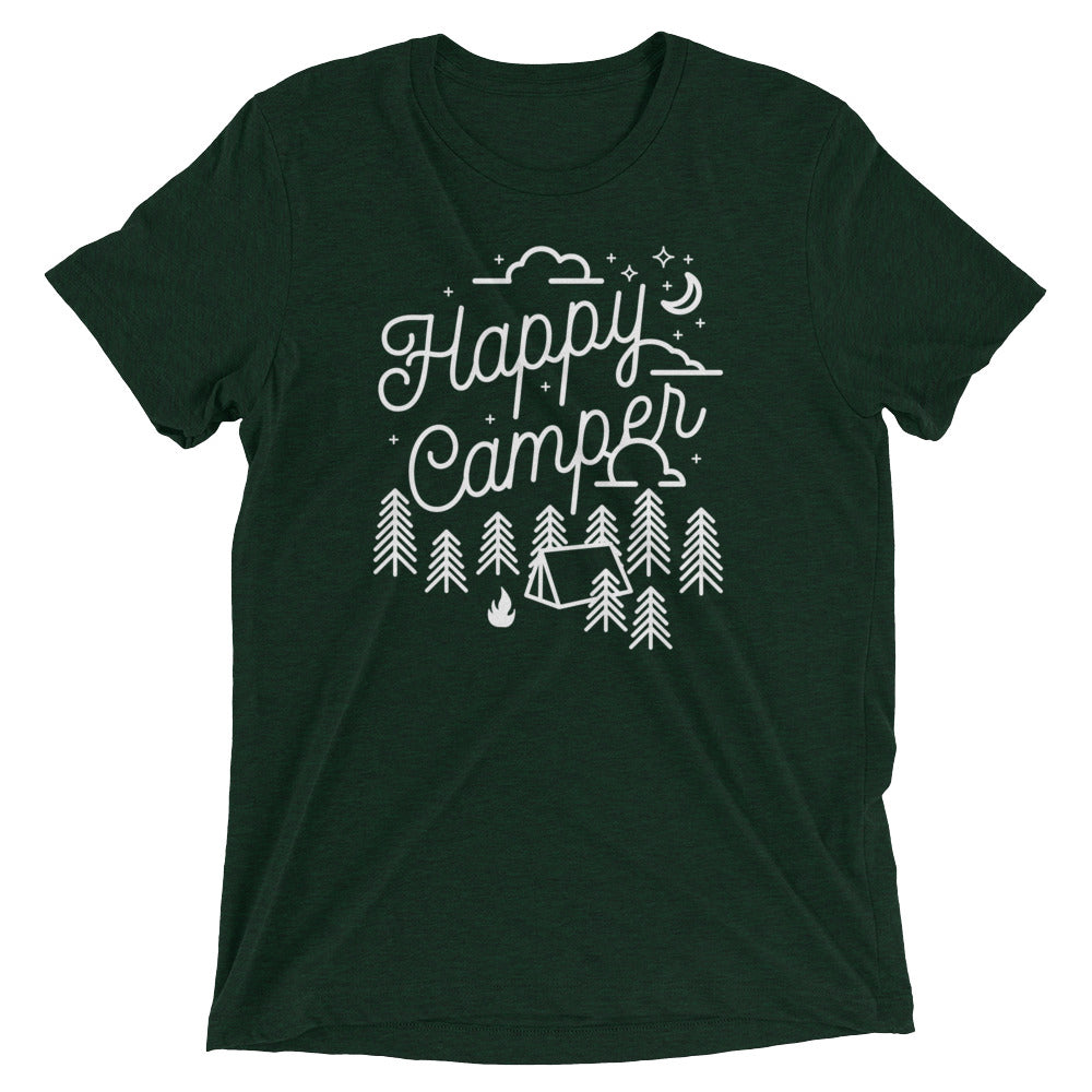 Happy Camper Men's Tri-Blend Tee Hoodie, Sweatshirt | CoreVibeTees.com (Image 1)