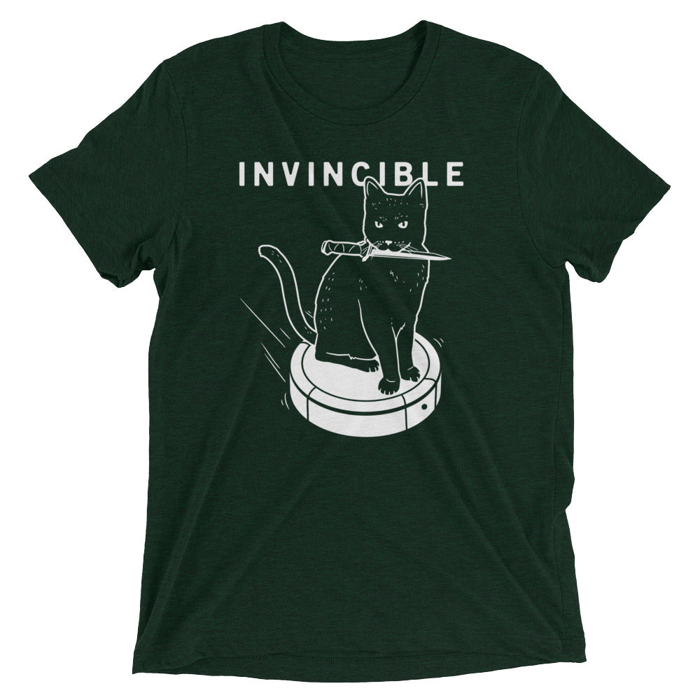 Invincible Cat Men's Tri-Blend Tee Hoodie, Sweatshirt | CoreVibeTees.com (Image 2)