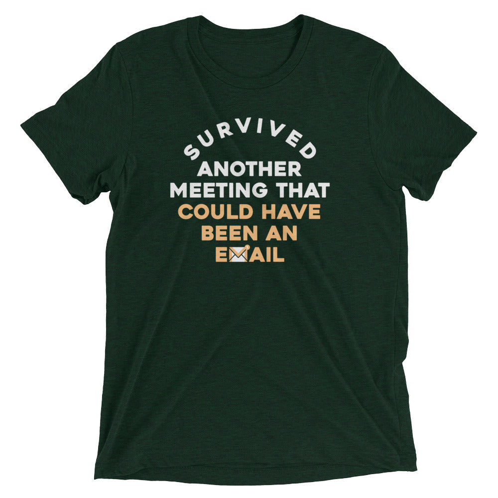 Survived Another Meeting Men's Tri-Blend Tee Hoodie, Sweatshirt | CoreVibeTees.com (Image 2)
