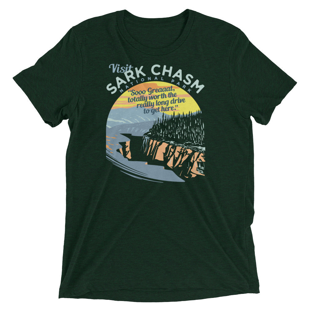 Visit Sark Chasm Men's Tri-Blend Tee Hoodie, Sweatshirt | CoreVibeTees.com (Image 3)