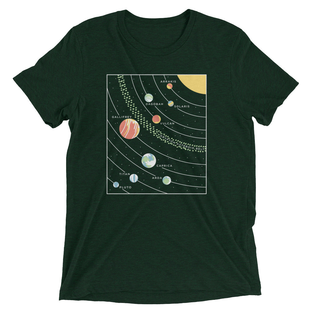 9 Planets Men's Tri-Blend Tee Hoodie, Sweatshirt | CoreVibeTees.com (Image 2)