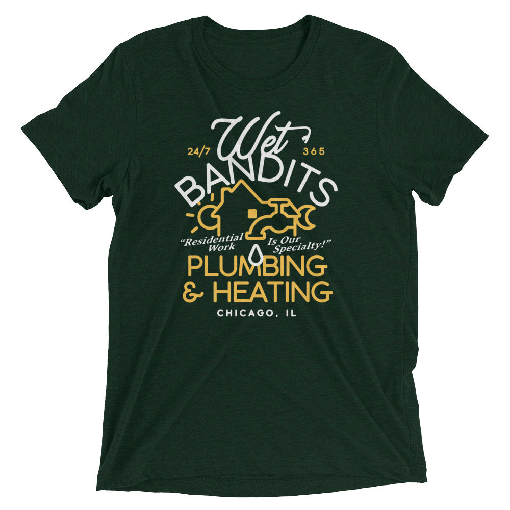 Wet Bandits Plumbing & Heating Men's Tri-Blend Tee Hoodie, Sweatshirt | CoreVibeTees.com (Image 3)
