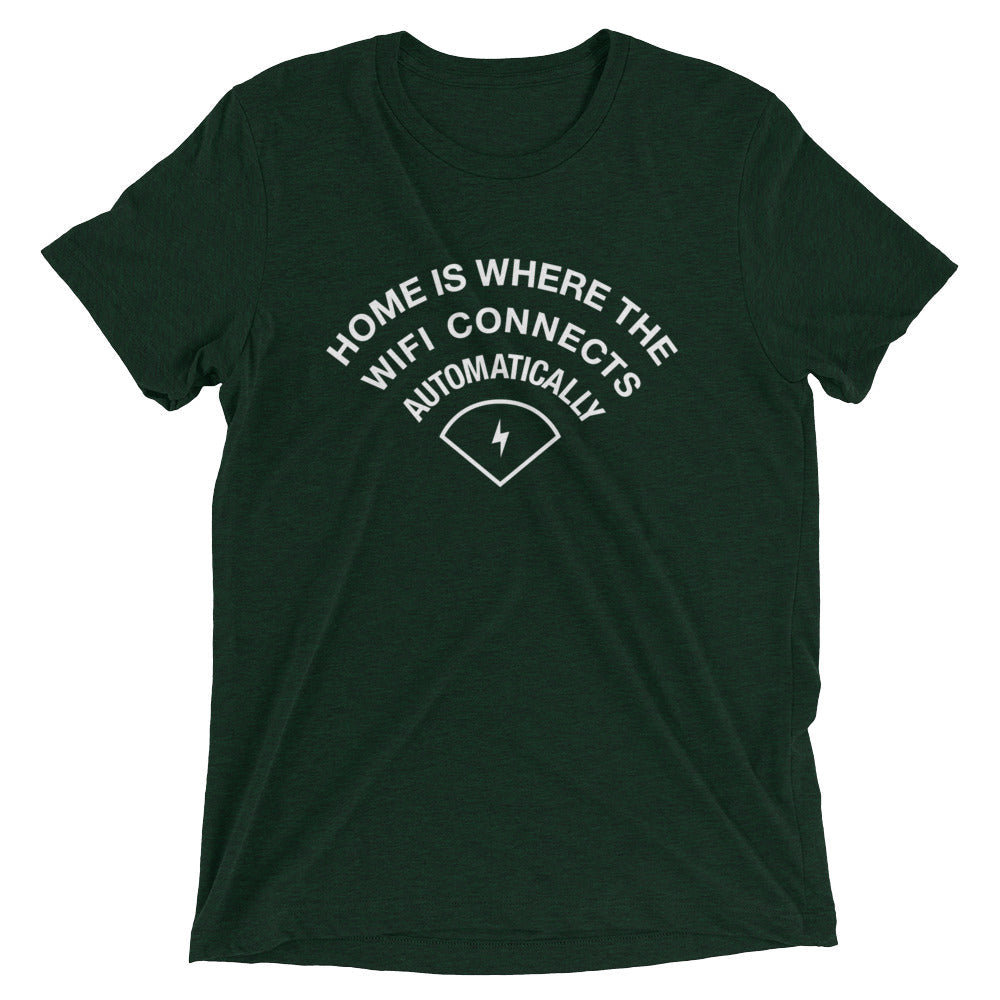 Home Is Where The WiFI Connects Automatically Men's Tri-Blend Tee Hoodie, Sweatshirt | CoreVibeTees.com (Image 3)