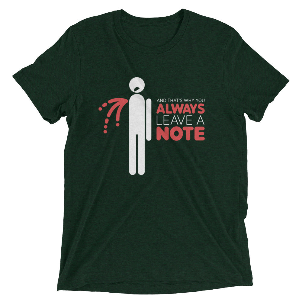 Always Leave A Note Men's Tri-Blend Tee Hoodie, Sweatshirt | CoreVibeTees.com (Image 2)