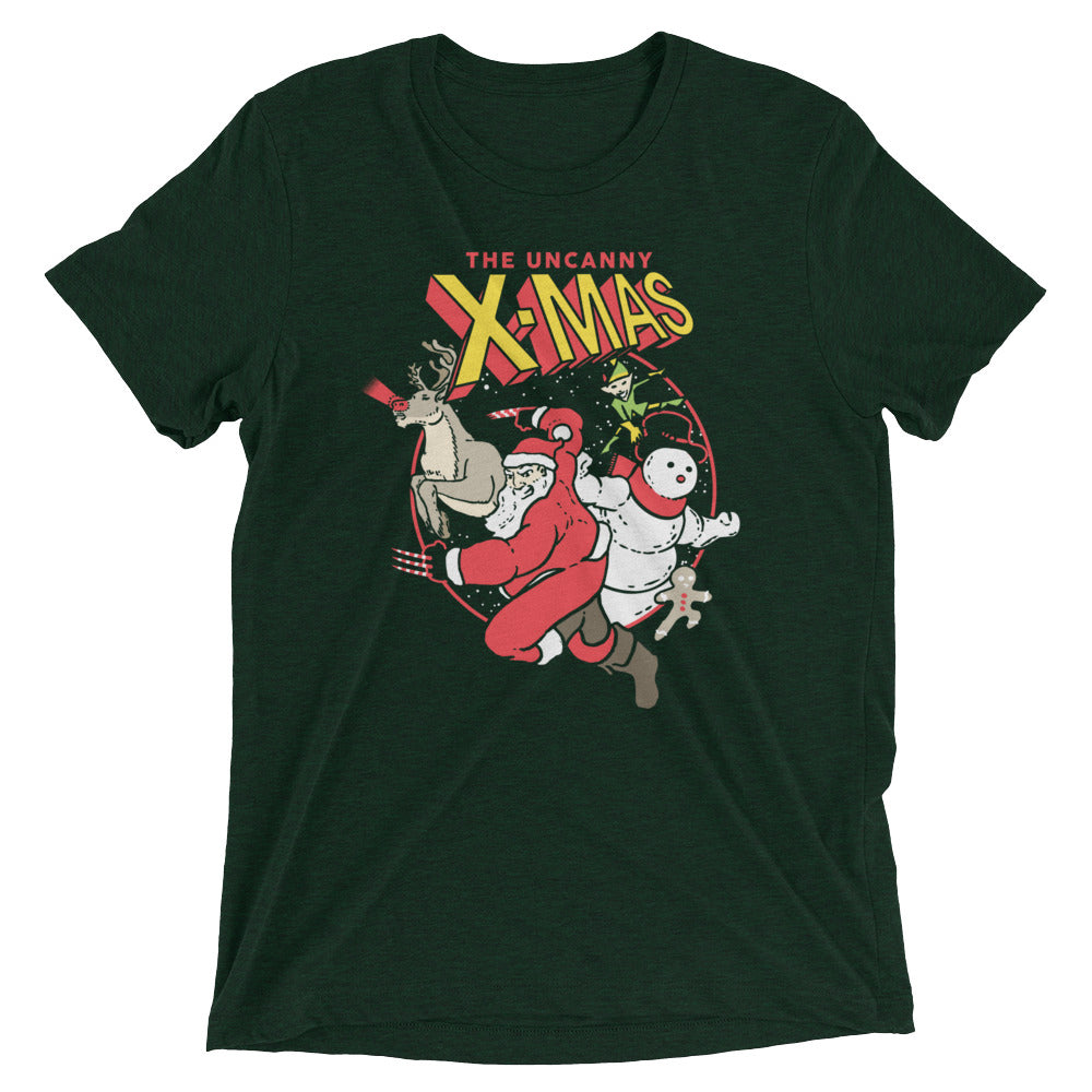 The Uncanny X-Mas Men's Tri-Blend Tee Hoodie, Sweatshirt | CoreVibeTees.com (Image 3)