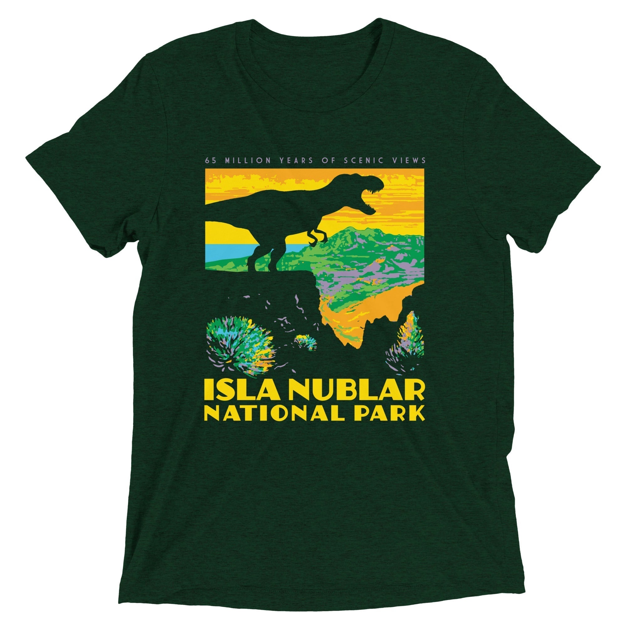 Isla Nublar National Park Men's Tri-Blend Tee Hoodie, Sweatshirt | CoreVibeTees.com (Image 2)