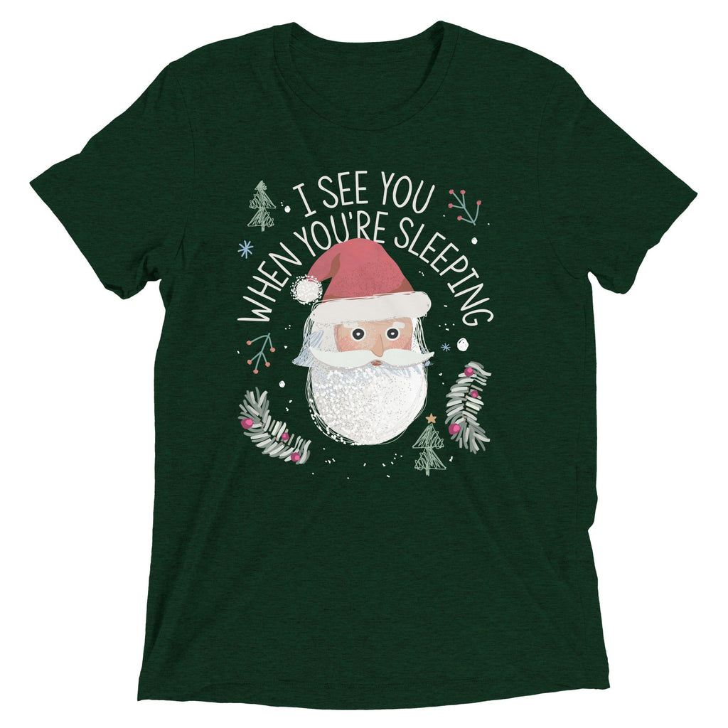 I See You When You're Sleeping Men's Tri-Blend Tee Hoodie, Sweatshirt | CoreVibeTees.com (Image 2)