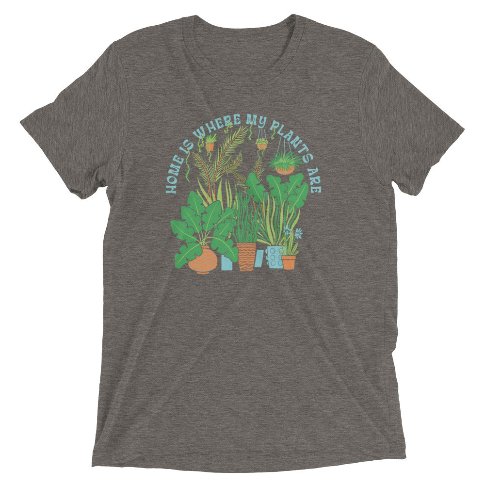 Home Is Where The Plants Are Men's Tri-Blend Tee Hoodie, Sweatshirt | CoreVibeTees.com (Image 1)