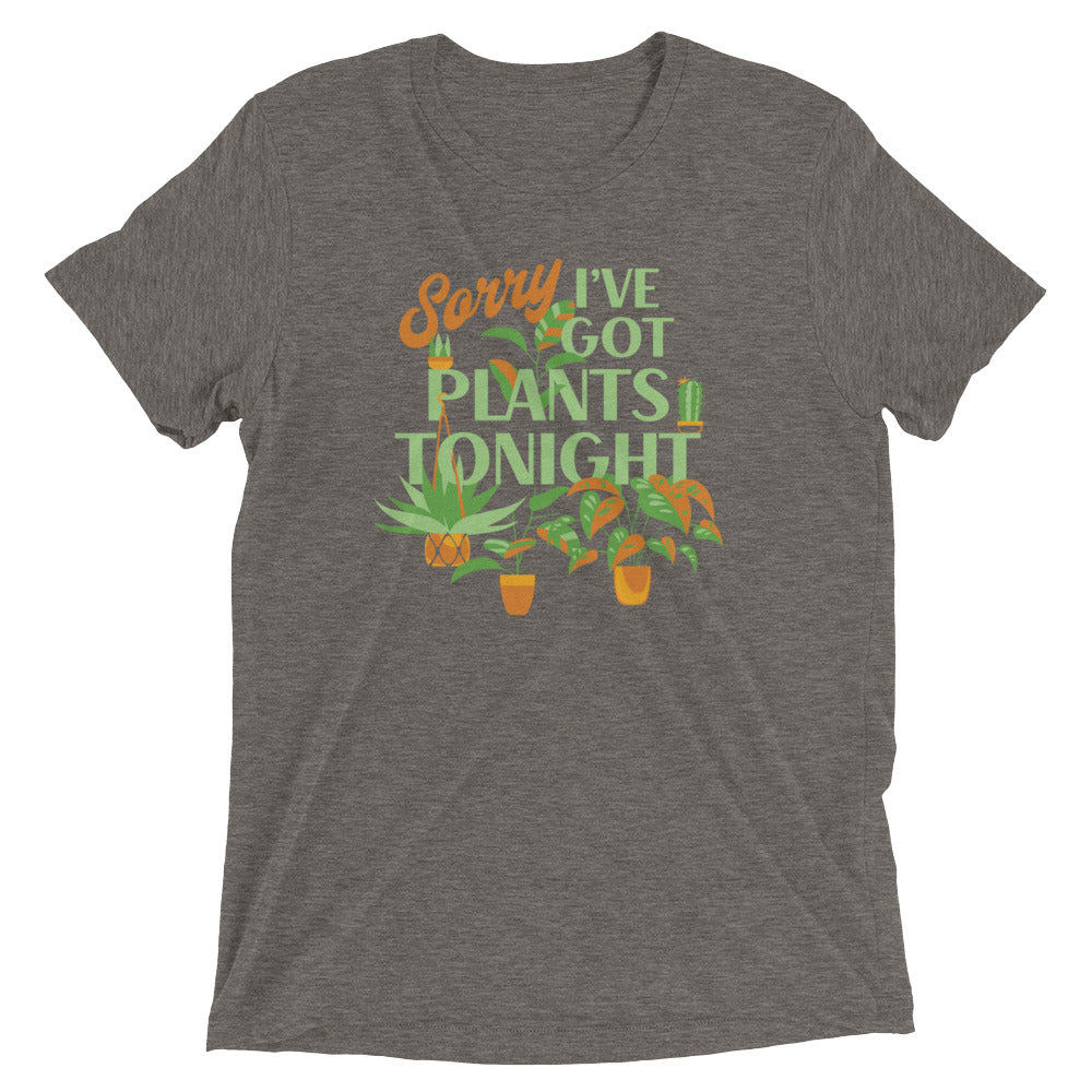 Sorry I've Got Plants Tonight Men's Tri-Blend Tee Hoodie, Sweatshirt | CoreVibeTees.com (Image 1)