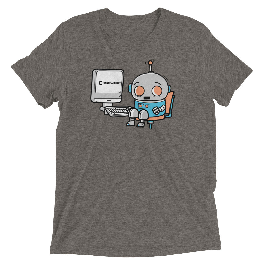 Robot Captcha Men's Tri-Blend Tee Hoodie, Sweatshirt | CoreVibeTees.com (Image 3)