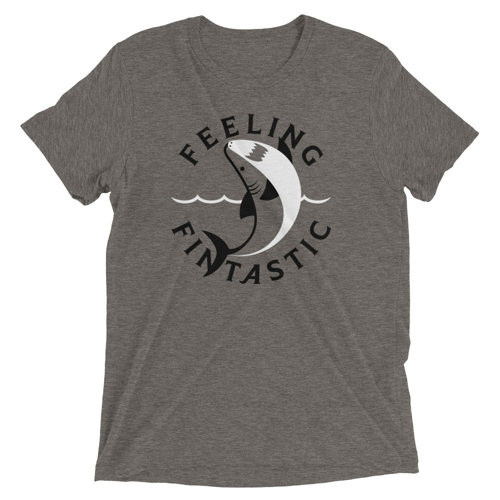 Feeling Fintastic Men's Tri-Blend Tee Hoodie, Sweatshirt | CoreVibeTees.com (Image 2)