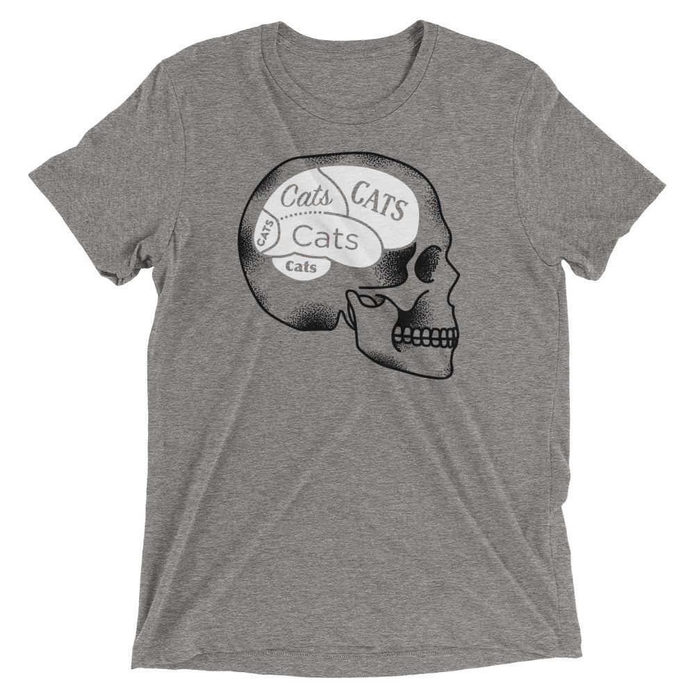 Cats On The Brain Men's Tri-Blend Tee Hoodie, Sweatshirt | CoreVibeTees.com (Image 2)