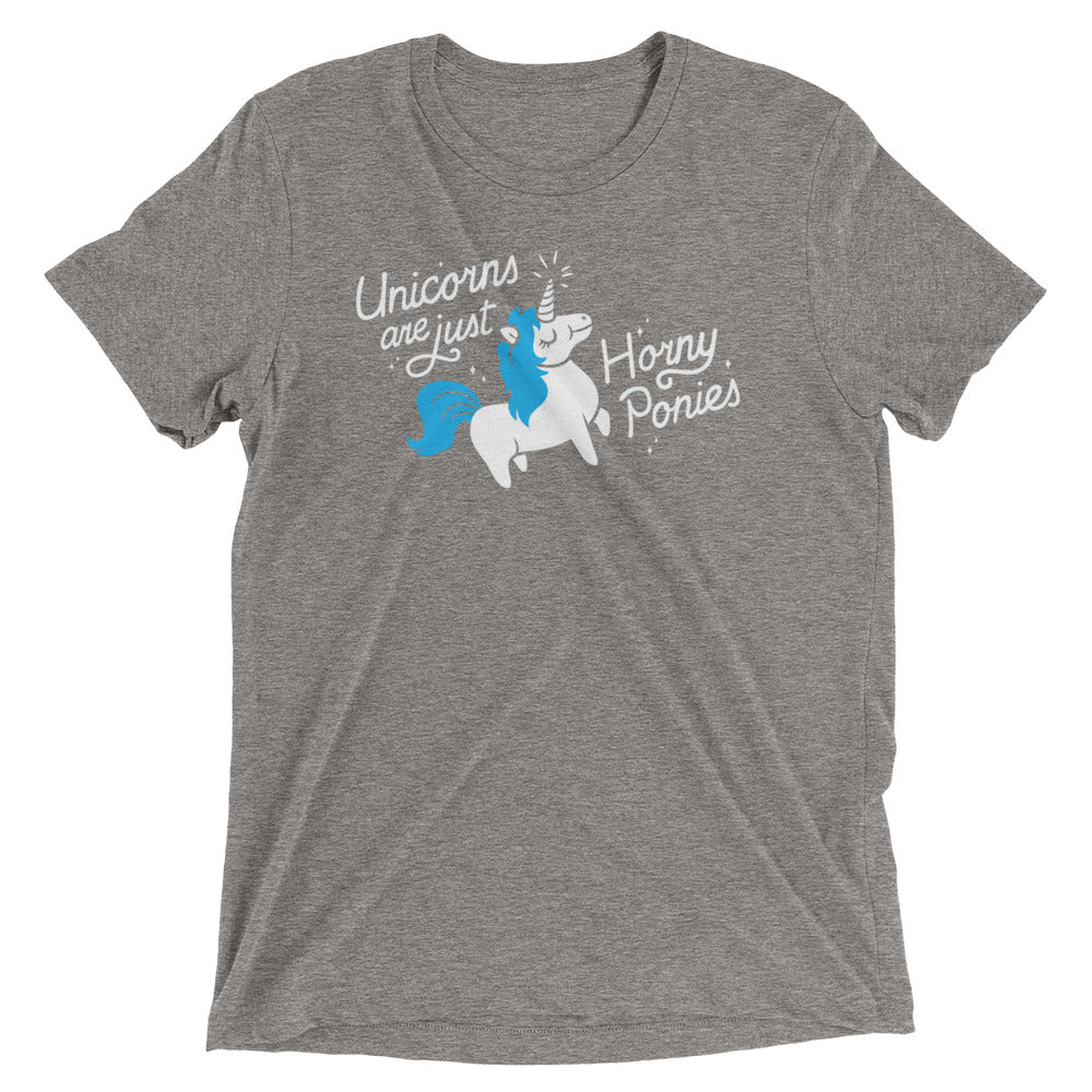 Unicorns Are Just Horny Ponies Men's Tri-Blend Tee Hoodie, Sweatshirt | CoreVibeTees.com (Image 5)