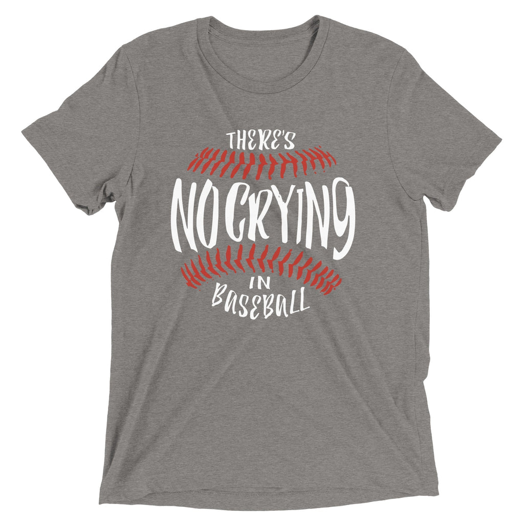There's No Crying In Baseball Men's Tri-Blend Tee Hoodie, Sweatshirt | CoreVibeTees.com (Image 5)