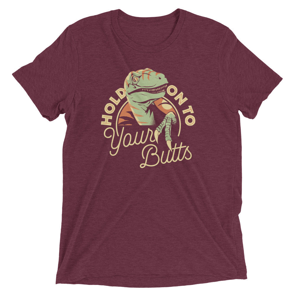 Hold On To Your Butts Men's Tri-Blend Tee Hoodie, Sweatshirt | CoreVibeTees.com (Image 3)