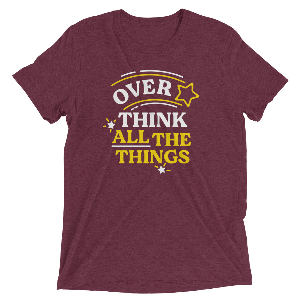 Over Think All The Things Men's Tri-Blend Tee Hoodie, Sweatshirt | CoreVibeTees.com (Image 4)