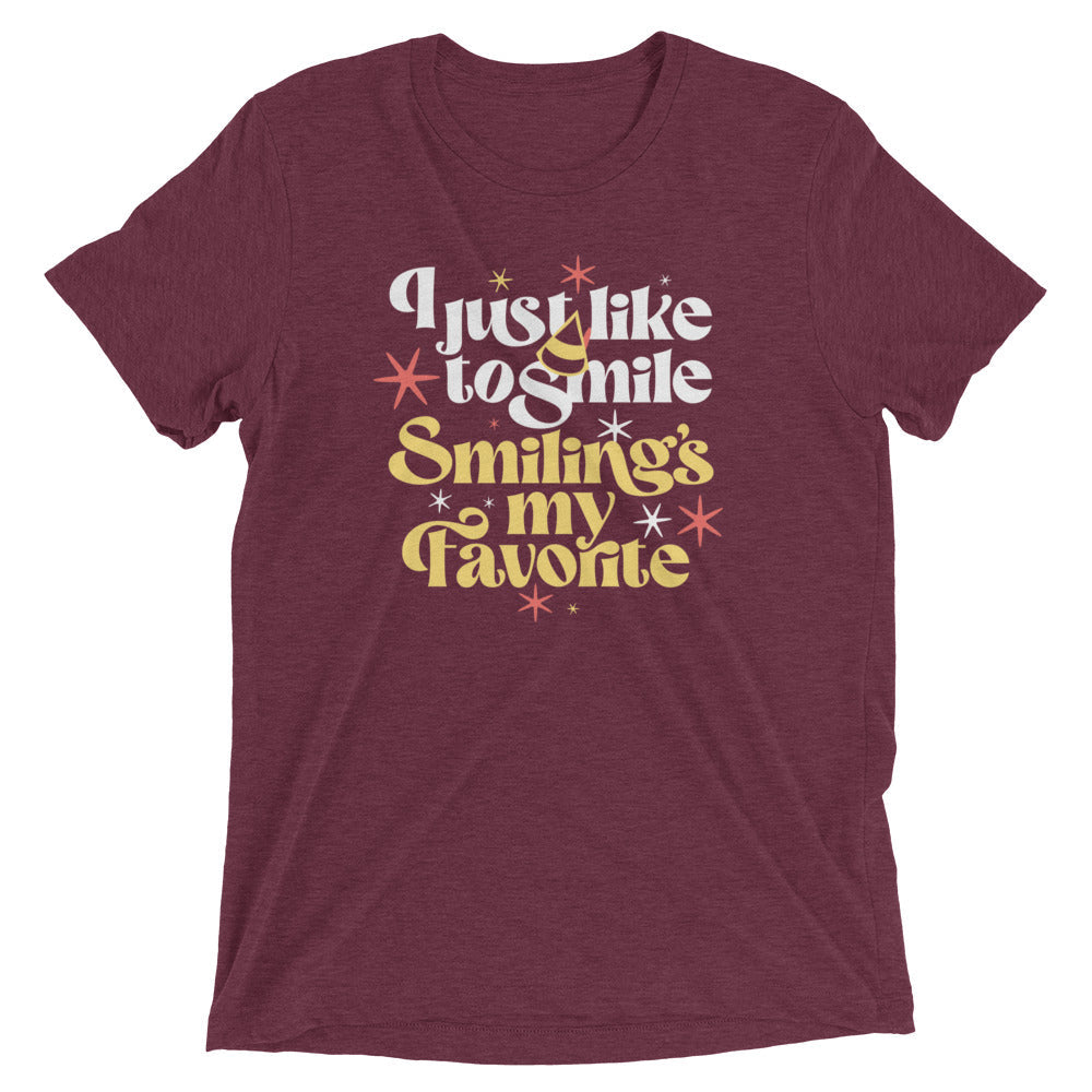 I Just Like To Smile Smiling's My Favorite Men's Tri-Blend Tee Hoodie, Sweatshirt | CoreVibeTees.com (Image 3)