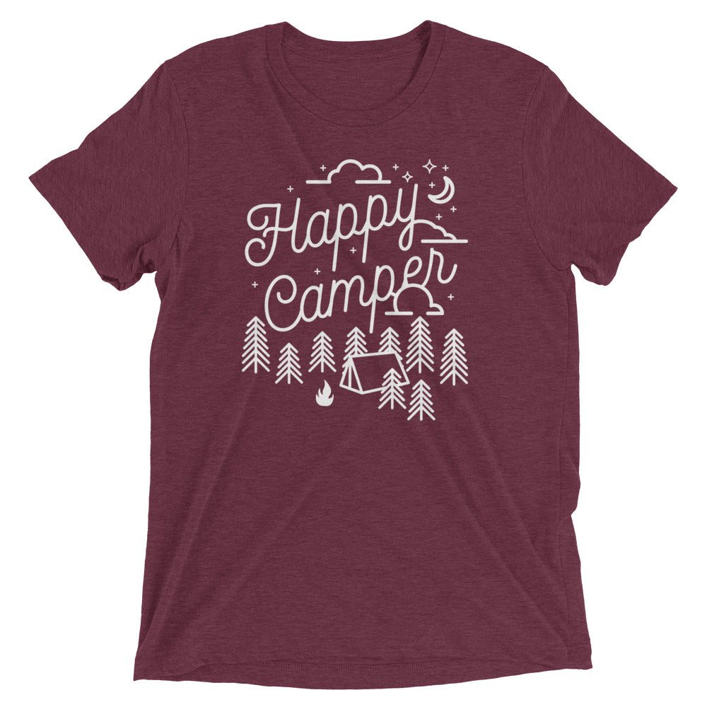 Happy Camper Men's Tri-Blend Tee Hoodie, Sweatshirt | CoreVibeTees.com (Image 3)