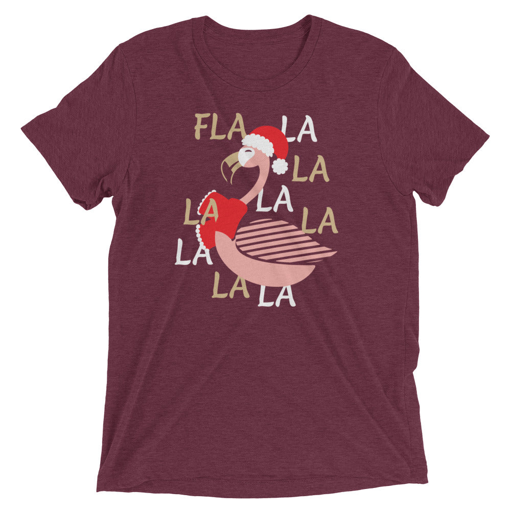 Fla La La Lamingo Men's Tri-Blend Tee Hoodie, Sweatshirt | CoreVibeTees.com (Image 3)