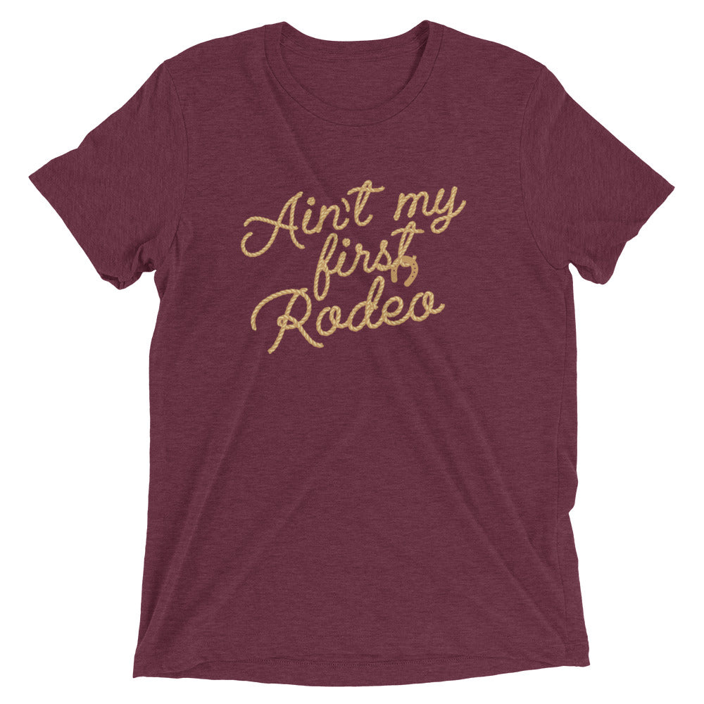 Ain't My First Rodeo Men's Tri-Blend Tee Hoodie, Sweatshirt | CoreVibeTees.com (Image 3)