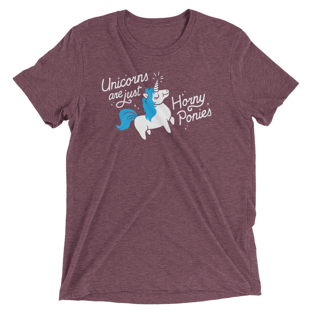 Unicorns Are Just Horny Ponies Men's Tri-Blend Tee Hoodie, Sweatshirt | CoreVibeTees.com (Image 4)