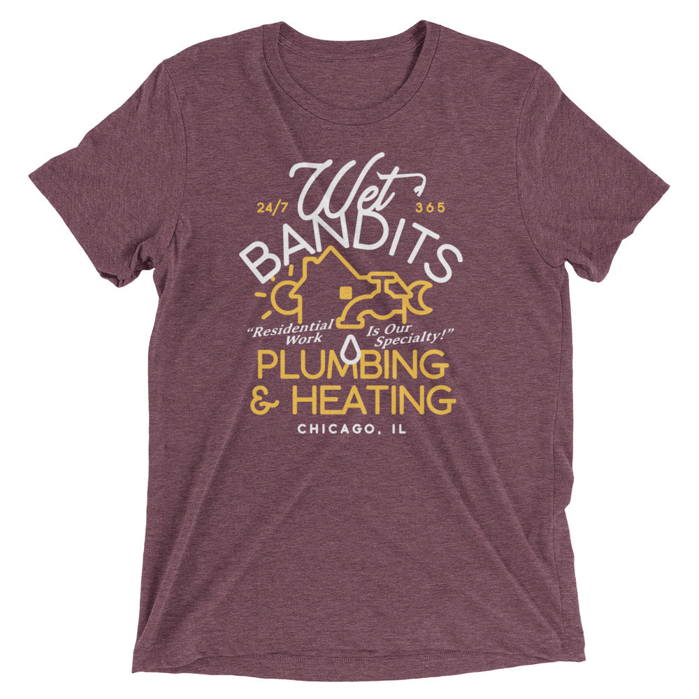 Wet Bandits Plumbing & Heating Men's Tri-Blend Tee Hoodie, Sweatshirt | CoreVibeTees.com (Image 1)
