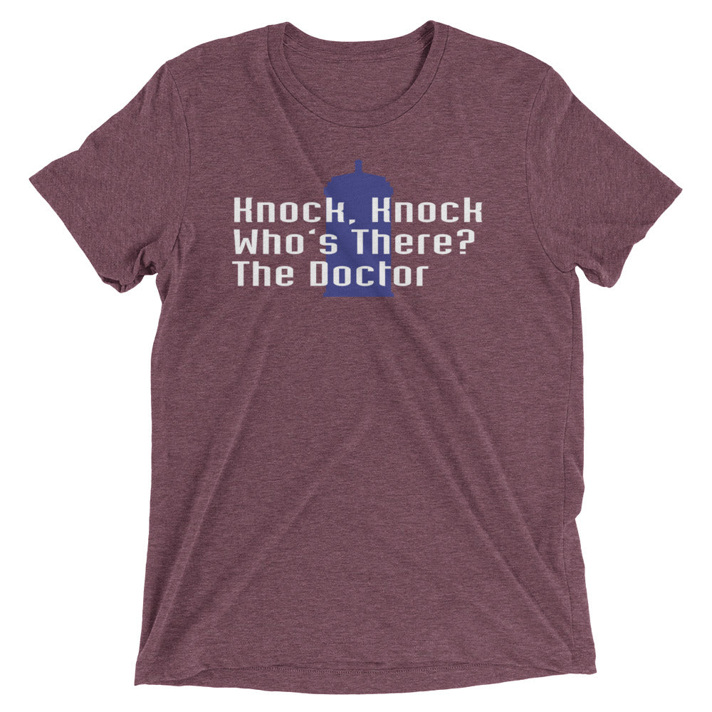 Knock Knock! Who's There? The Doctor Men's Tri-Blend Tee Hoodie, Sweatshirt | CoreVibeTees.com (Image 2)