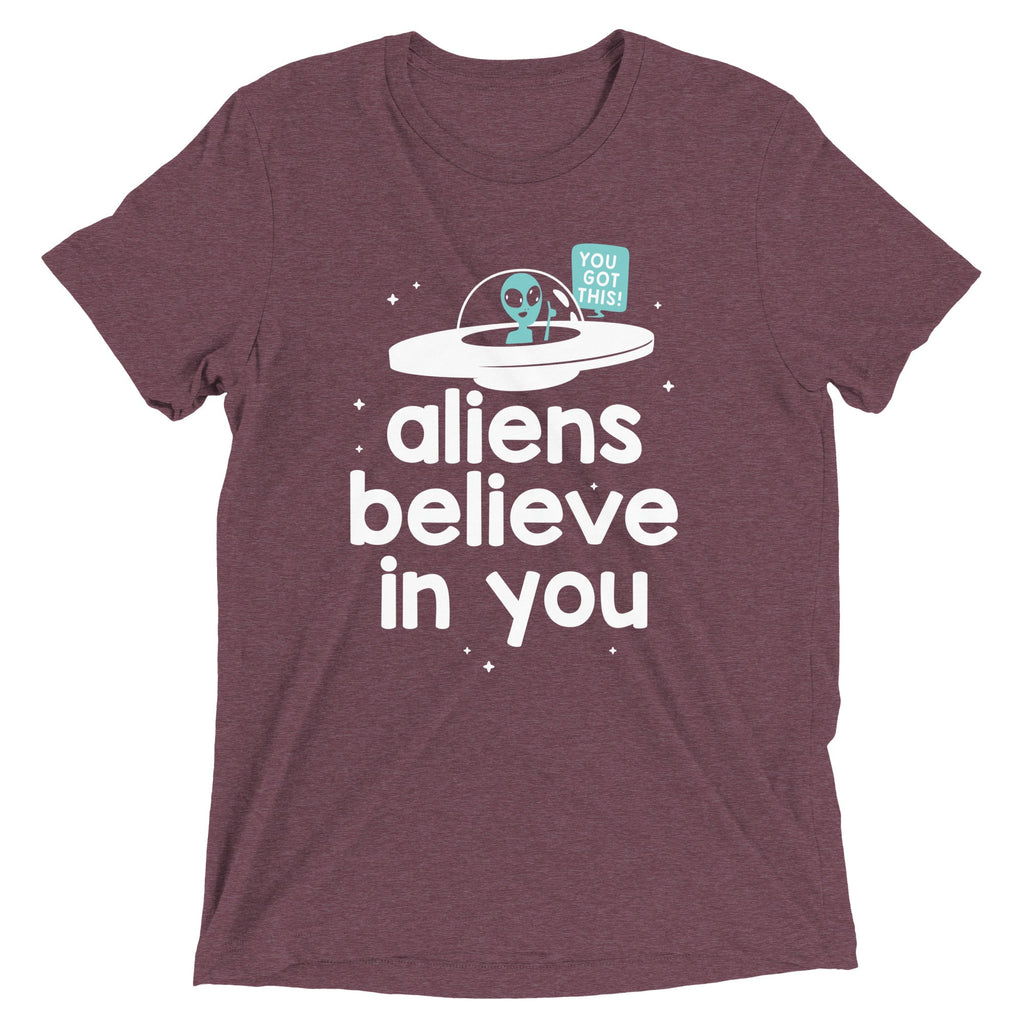 Aliens Believe In You Men's Tri-Blend Tee Hoodie, Sweatshirt | CoreVibeTees.com (Image 1)