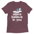 Aliens Believe In You Men's Tri-Blend Tee Hoodie, Sweatshirt | CoreVibeTees.com (Image 1)