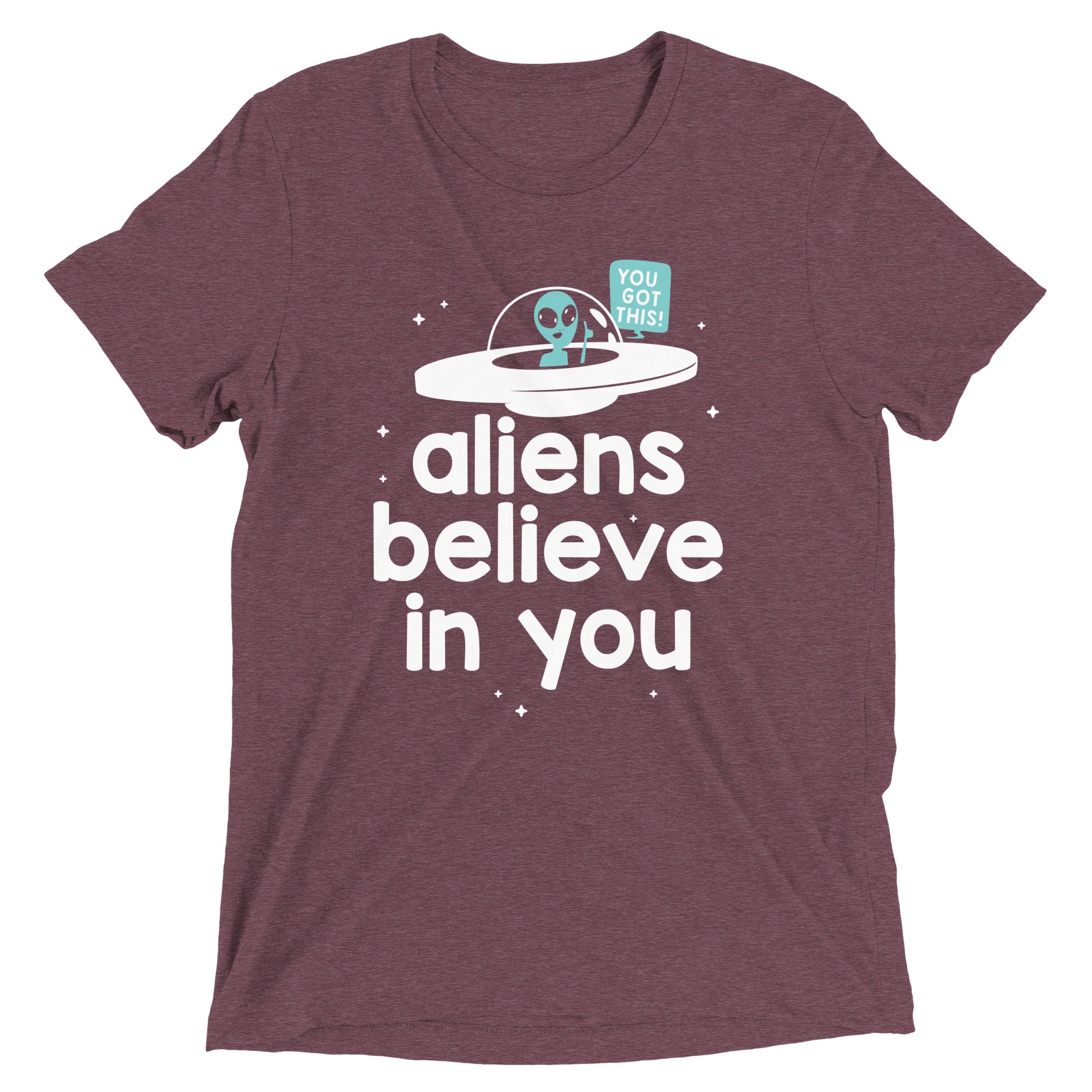 Aliens Believe In You Men's Tri-Blend Tee Hoodie, Sweatshirt | CoreVibeTees.com (Image 1)