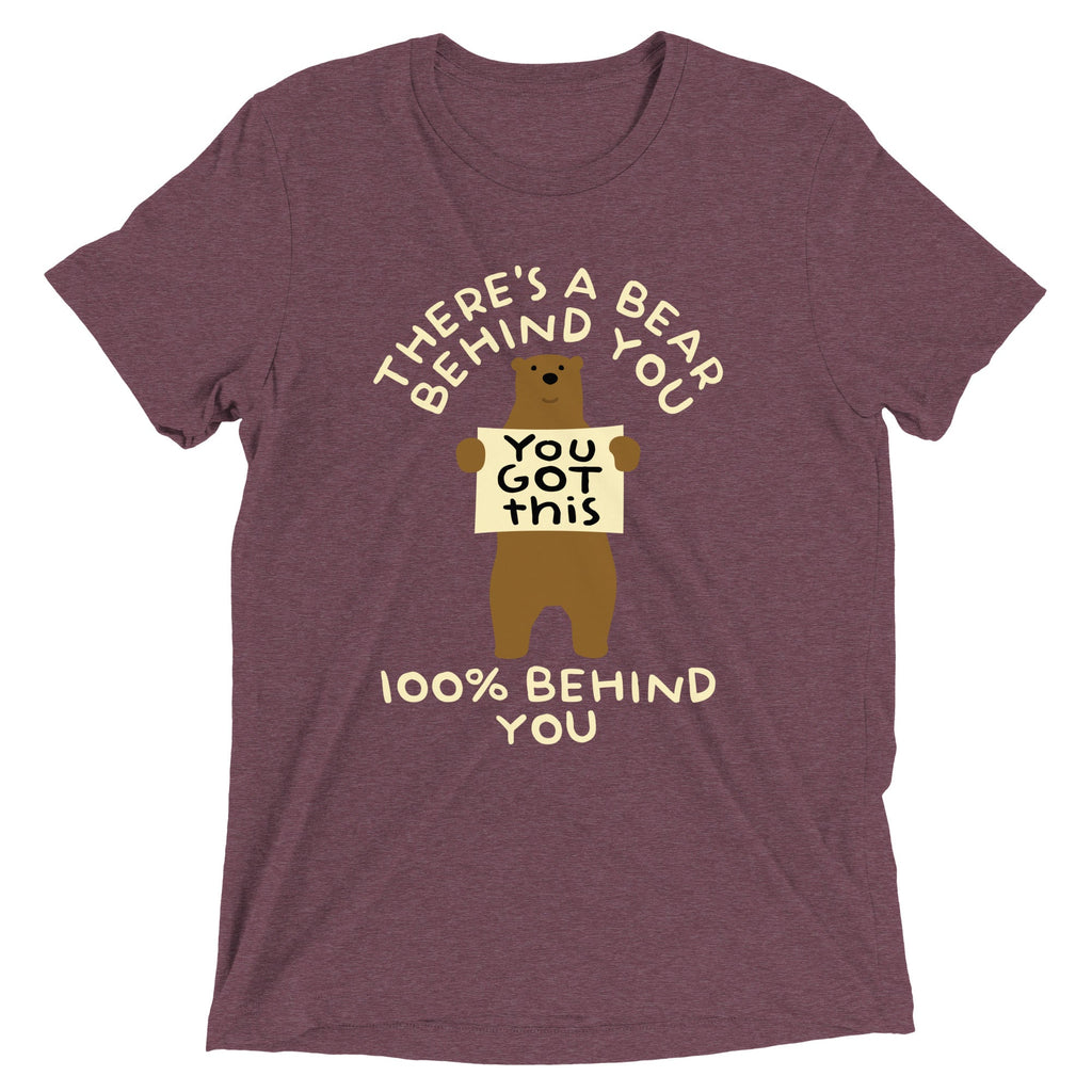 There's A Bear Behind You, 100% Behind You Men's Tri-Blend Tee Hoodie, Sweatshirt | CoreVibeTees.com (Image 1)