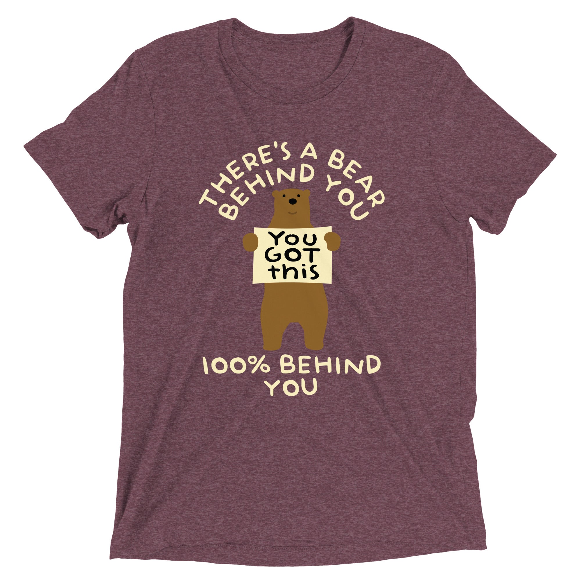 There's A Bear Behind You, 100% Behind You Men's Tri-Blend Tee Hoodie, Sweatshirt | CoreVibeTees.com (Image 1)