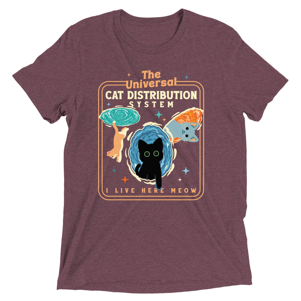The Universal Cat Distribution System Men's Tri-Blend Tee Hoodie, Sweatshirt | CoreVibeTees.com (Image 4)