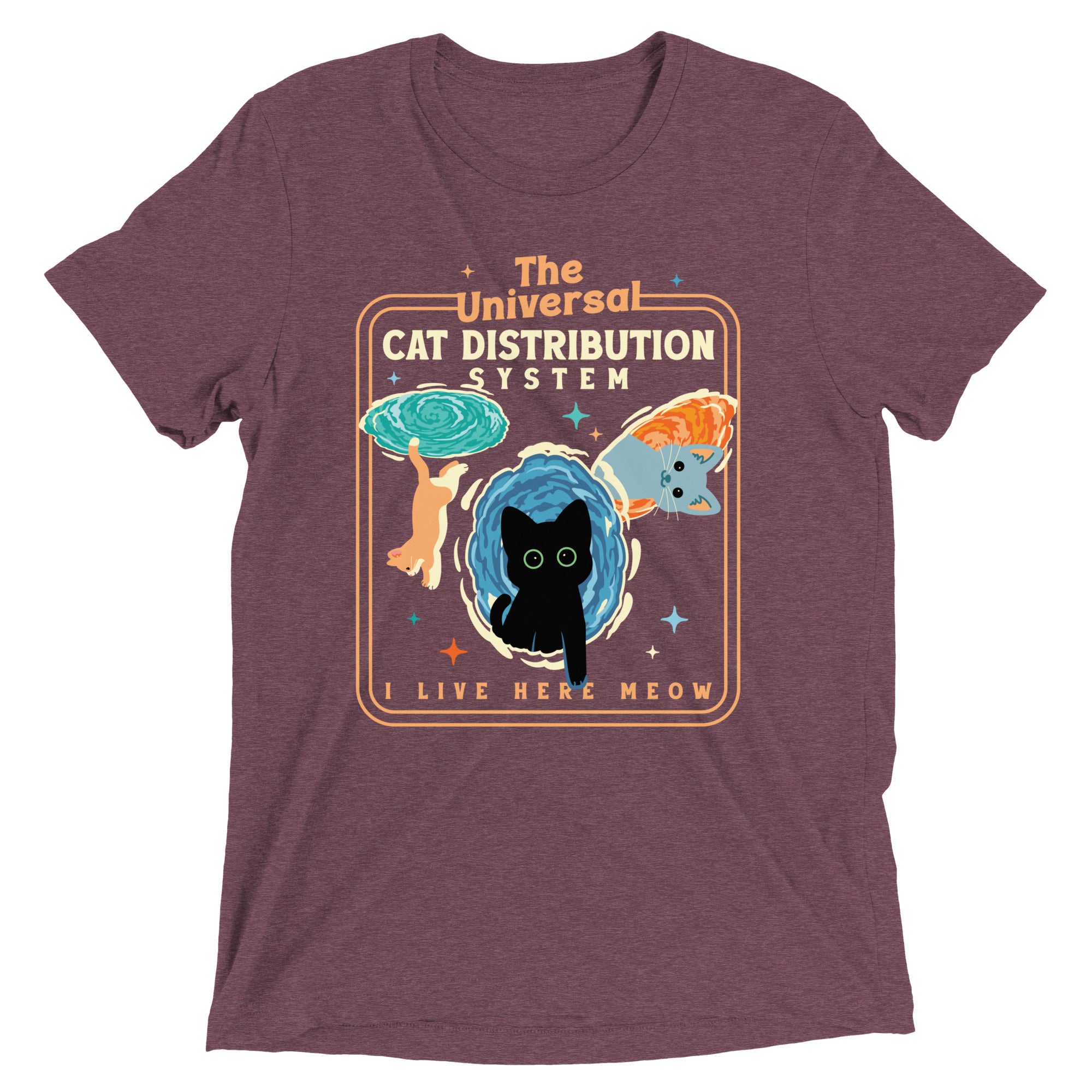 The Universal Cat Distribution System Men's Tri-Blend Tee Hoodie, Sweatshirt | CoreVibeTees.com (Image 4)