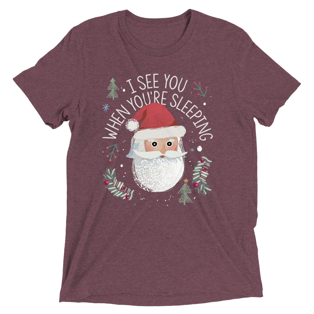 I See You When You're Sleeping Men's Tri-Blend Tee Hoodie, Sweatshirt | CoreVibeTees.com (Image 5)