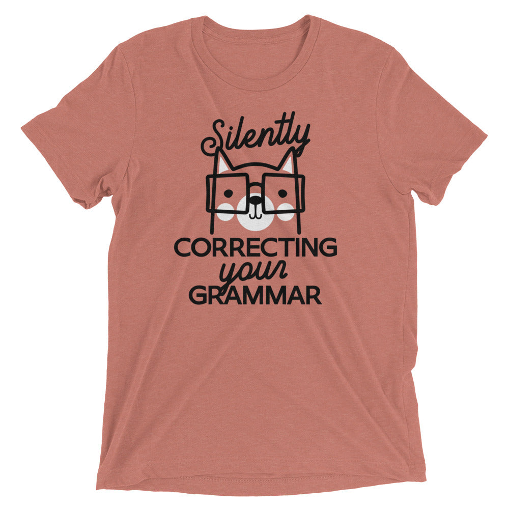 Silently Correcting Your Grammar Men's Tri-Blend Tee Hoodie, Sweatshirt | CoreVibeTees.com (Image 4)