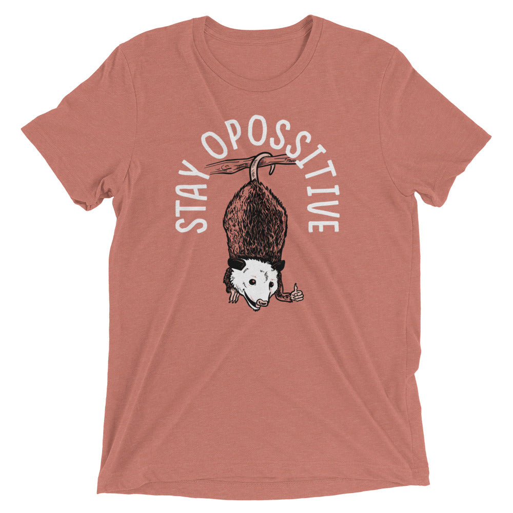 Stay Opossitive Men's Tri-Blend Tee Hoodie, Sweatshirt | CoreVibeTees.com (Image 4)