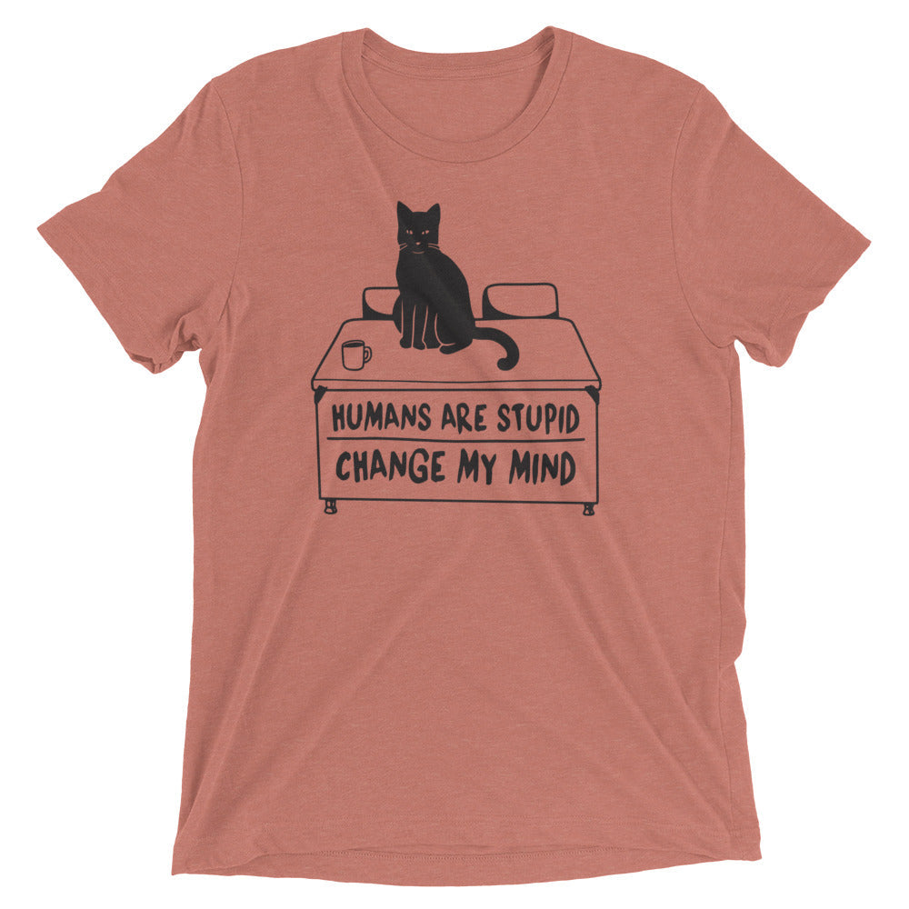 Humans Are Stupid Men's Tri-Blend Tee Hoodie, Sweatshirt | CoreVibeTees.com (Image 2)