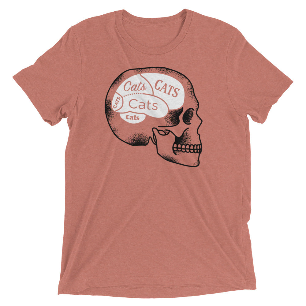 Cats On The Brain Men's Tri-Blend Tee Hoodie, Sweatshirt | CoreVibeTees.com (Image 3)