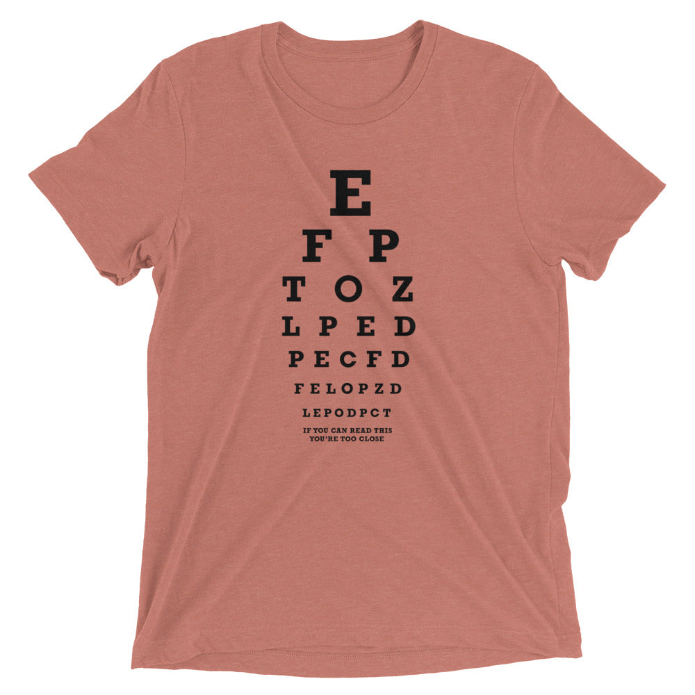 Too Close Eye Chart Men's Tri-Blend Tee Hoodie, Sweatshirt | CoreVibeTees.com (Image 5)