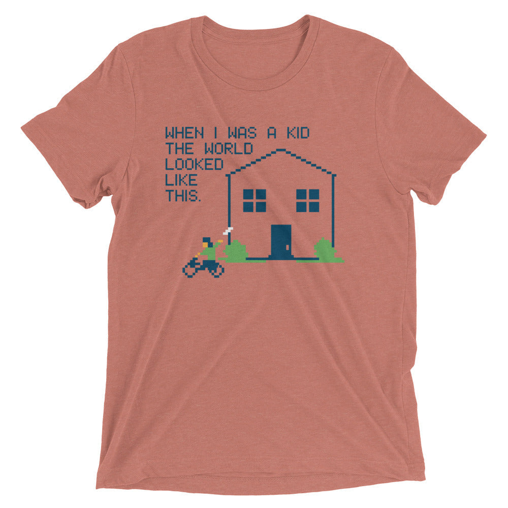 When I Was A Kid The World Men's Tri-Blend Tee Hoodie, Sweatshirt | CoreVibeTees.com (Image 2)