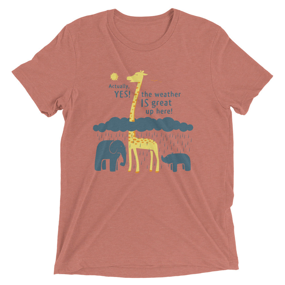 The Weather Is Great Up Here! Men's Tri-Blend Tee Hoodie, Sweatshirt | CoreVibeTees.com (Image 1)