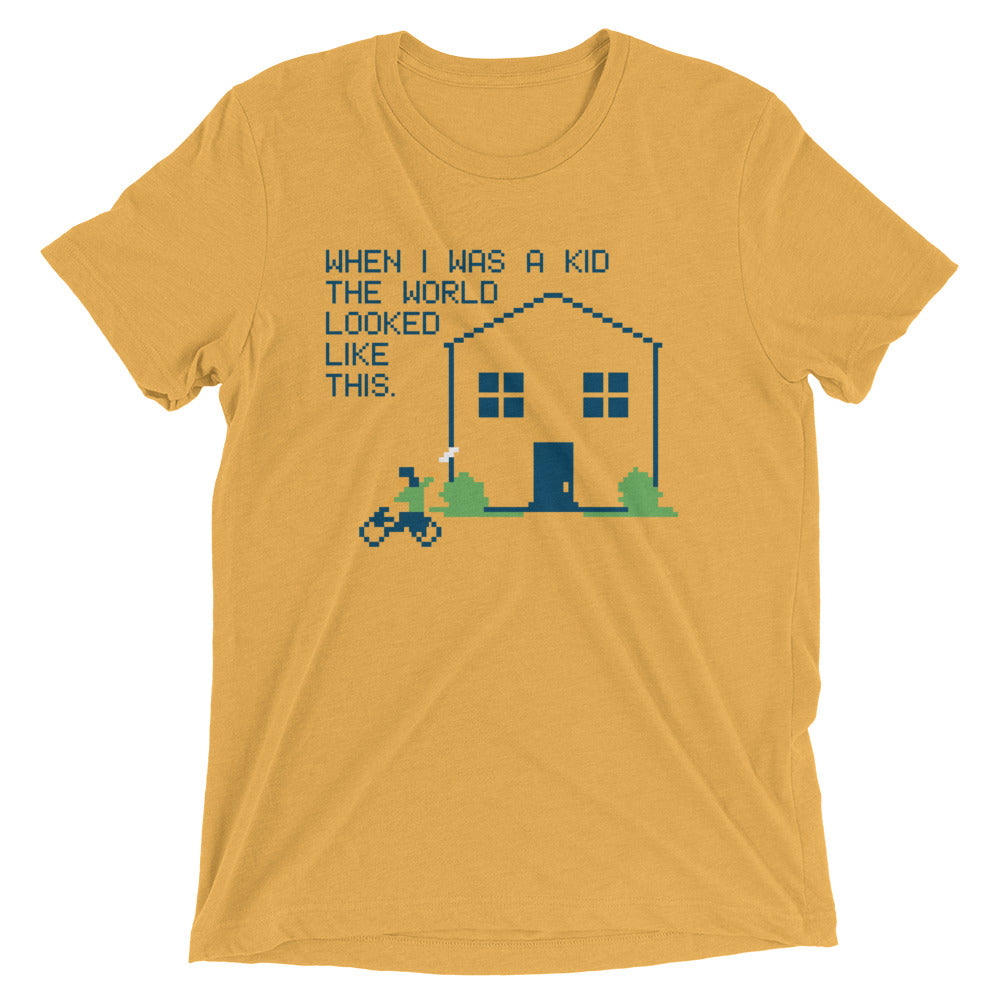 When I Was A Kid The World Men's Tri-Blend Tee Hoodie, Sweatshirt | CoreVibeTees.com (Image 4)