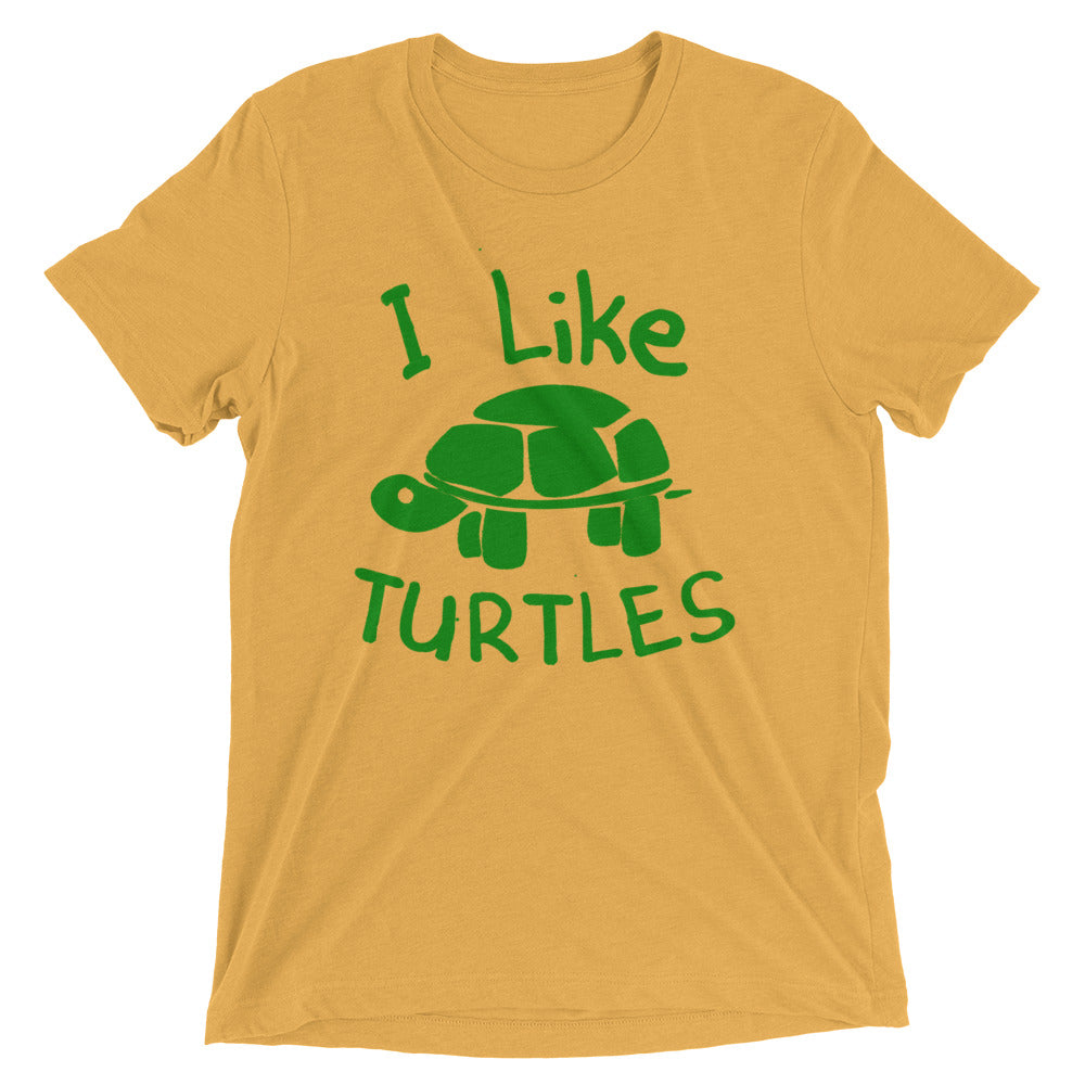 I Like Turtles Men's Tri-Blend Tee Hoodie, Sweatshirt | CoreVibeTees.com (Image 3)