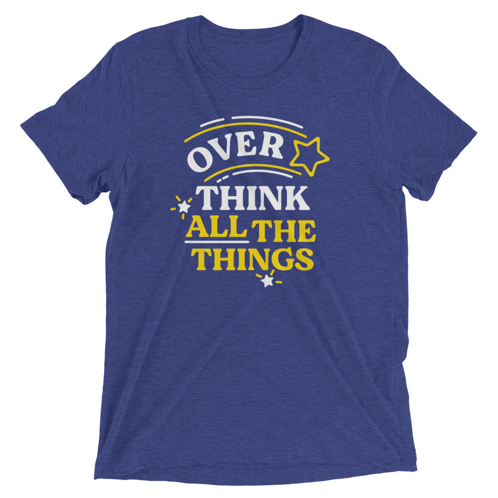 Over Think All The Things Men's Tri-Blend Tee Hoodie, Sweatshirt | CoreVibeTees.com (Image 1)